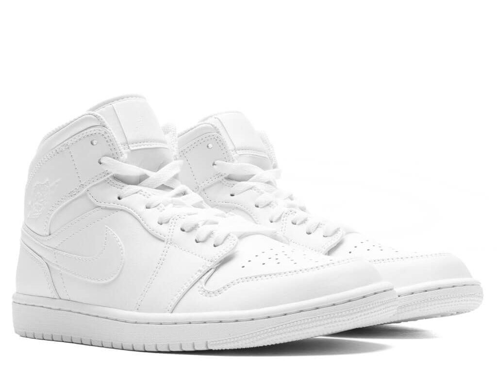 Nike Air Jordan 1 Mid "Triple White" sneakers